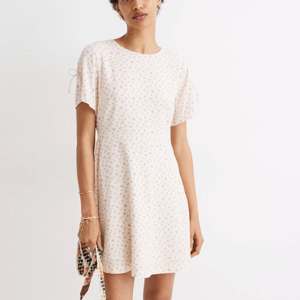 Madewell Tie-Sleeve Retro Dress in Dutch Dandelions